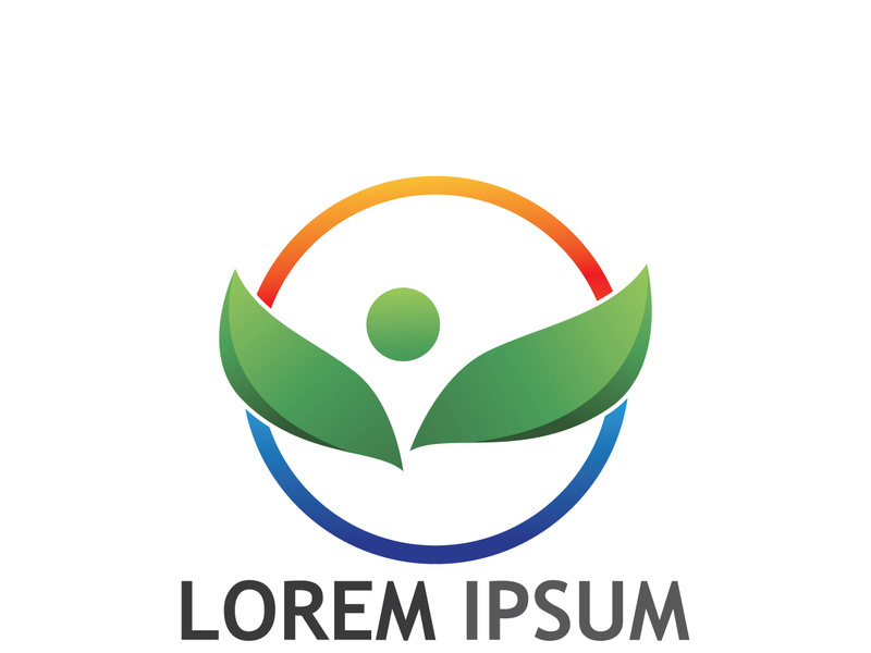 Natural green leaf logo.