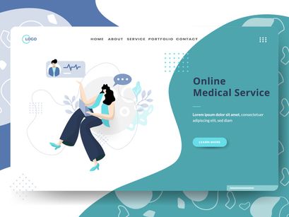 Medical Online sets Illustration