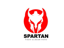 Spartan Logo,Vector Viking, Barbarian, War Helmet Design, Product Brand Illustration