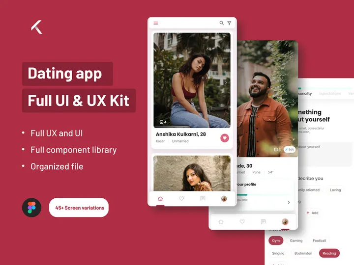 Dating/Matrimony app UI & UX kit