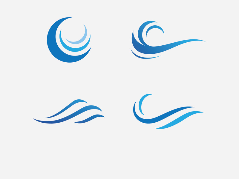 Blue Wave Logo Vector.  wAter wave illustration template design
