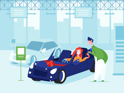 Car Dealership Vector Illustration_Pack 01