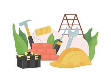 Construction and house improvement flat concept vector illustration preview picture