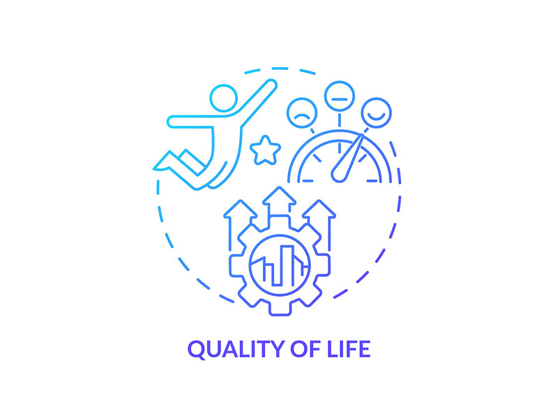 Quality of life blue gradient concept icon