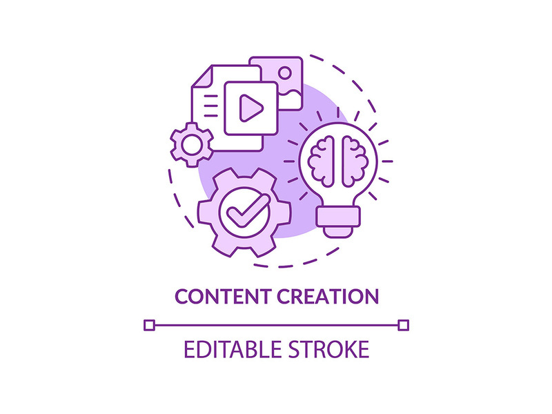 Content creation purple concept icon