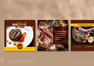 Steak Social Media Post - brown color theme