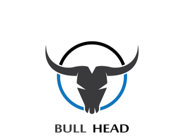 Retro vintage bull head horns logo. preview picture