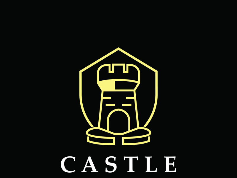 Castle kingdom logo graphic template design, Ancient castle vintage vector