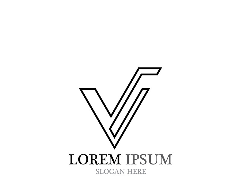 V Logo Template vector