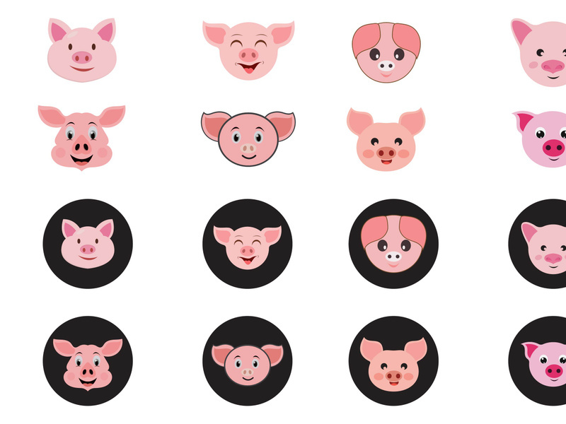 Pig Head Animal Vector Logo Icon