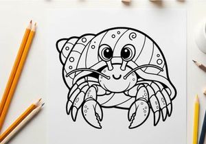 Cute cartoon crab mascot vector illustration flat design