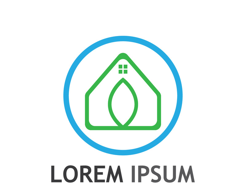 Natural green leaf logo.