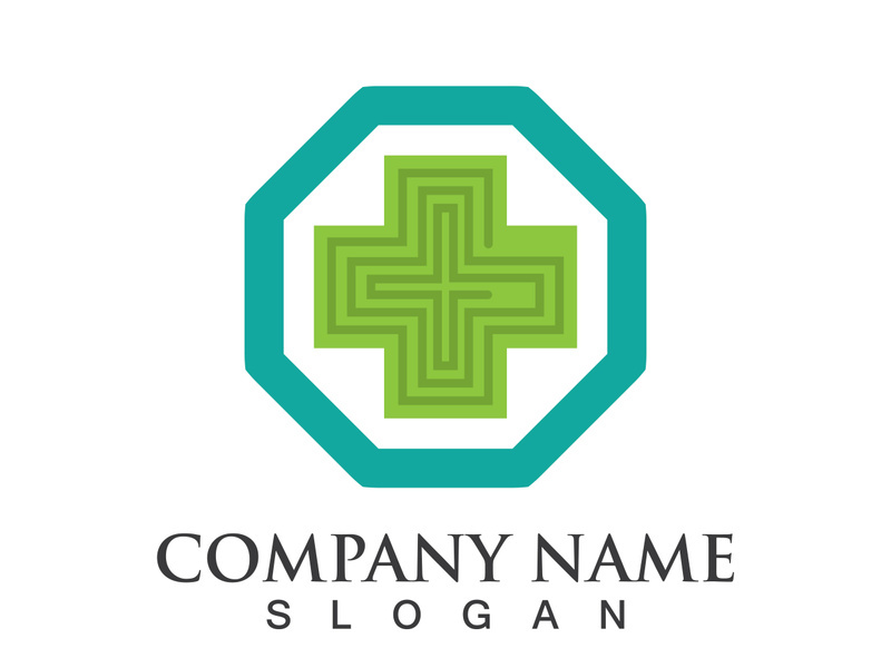 Medical health icon digital logo design vector illustration