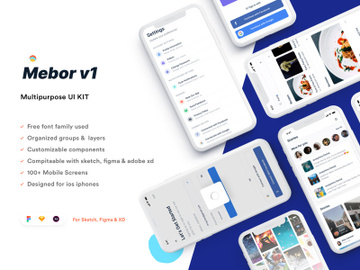 Mebor v1.0  -  Message & multipurpose UI Kit preview picture