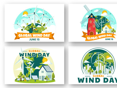 12 Global Wind Day Illustration