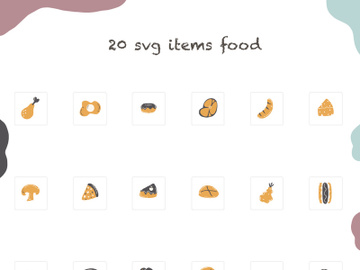 20 svg illustration stamps stickers icons images pictures food sanwishes preview picture