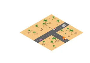 Vector desert natural landscape
