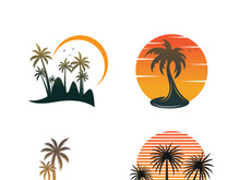 Palm tree summer logo template vector illustration
