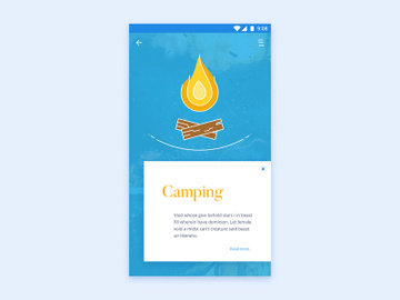 Camping Illustration App UI preview picture