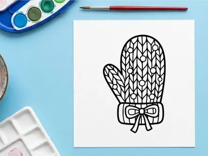 Hand-drawn Halloween pine cone with ribbon bow. Autumn harvest craft decoration for seasonal fall events and DIY projects.