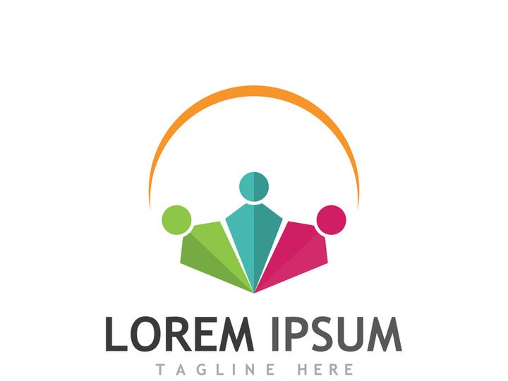 People social community logo design with creative idea
