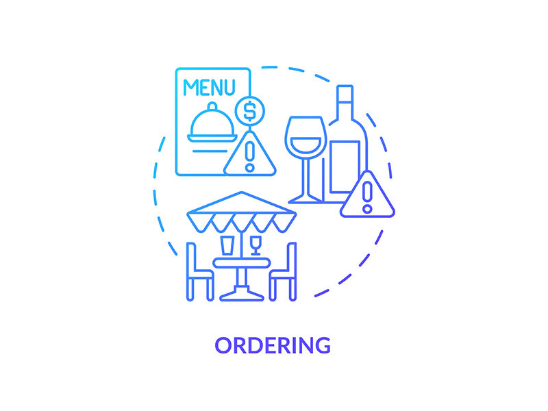 Ordering blue gradient concept icon