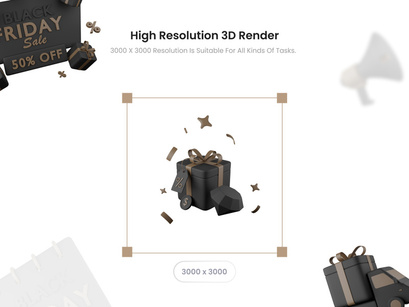 Black Friday 3D icons