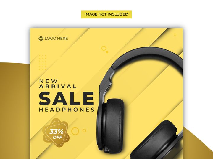 New Arrival Sale Headphones Social media post design