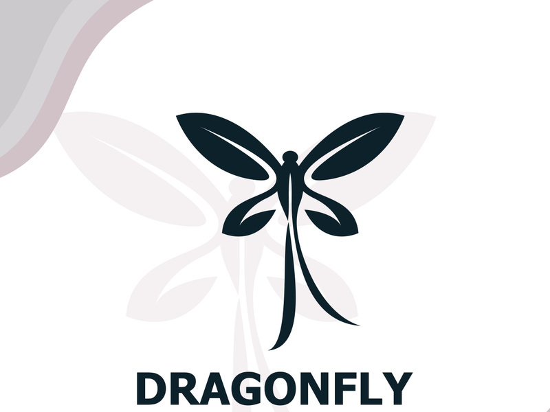 Dragonfly logo design modern and elegant minimalist color style monoline illustration