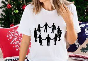 People Holding Hands Circle Silhouette