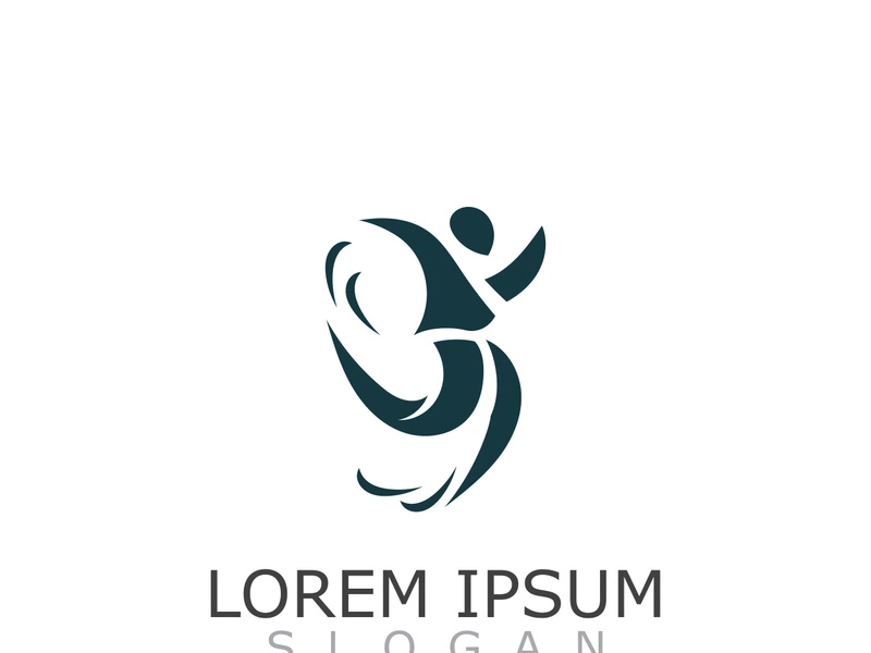 People active abstract logo business and healthy design vector template