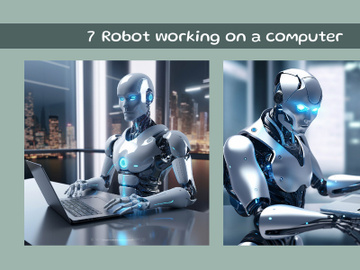 Robot working on a computer preview picture