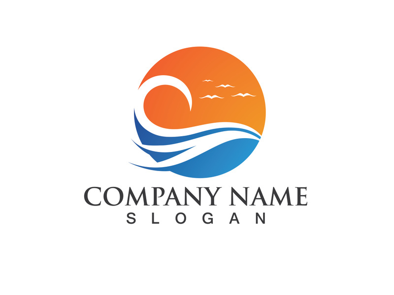 water wave logo design template