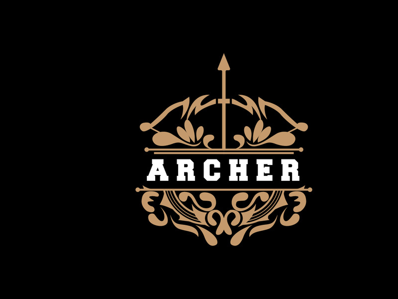 Archer Logo, Archery Arrow Vector, Elegant Simple Minimalist Design