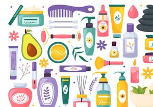 14 Natural Skin Care Vector Illustration