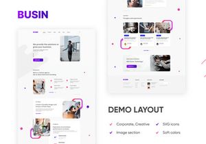 Landing PSD Figma Template "Busin 3"