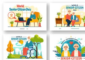 10 World Senior Citizen Day Illustration