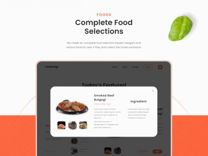 Foodology Website Landing Page UI Kit - Figma
