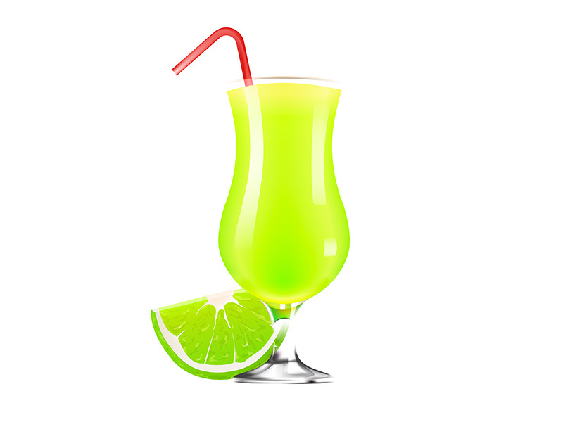Lime fresh realistic vector illustration