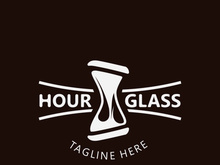 Hourglass logo ancient vintage style object design template flat vector