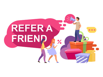 Referral marketing flat illustration preview picture