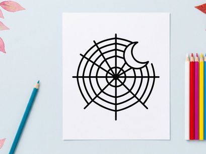 Target minimalis dengan desain laba-laba Halloween. Bidik silang vektor untuk permainan musiman dan dekorasi yang menyeramkan.