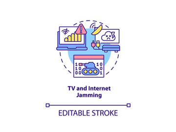 TV and internet jamming concept icon preview picture