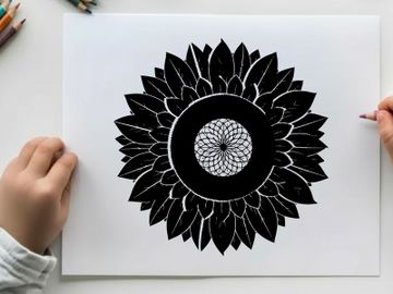 Silhouette of a flower with intricate petal design preview picture