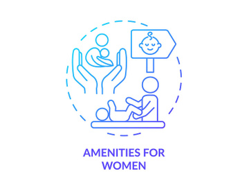 Amenities for women blue gradient concept icon preview picture