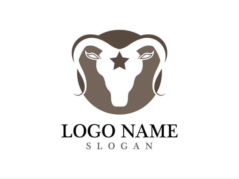 Goat logo template vector icon illustration design