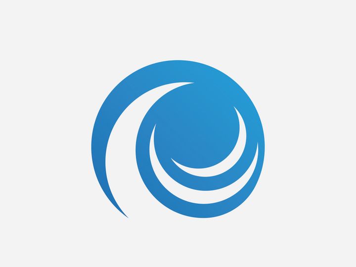 Blue Wave Logo Vector.  wAter wave illustration template design
