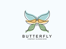 Butterfly Logo Design, Beautiful Flying Animal, Company Brand Icon Illustration, Screen Printing, Salon