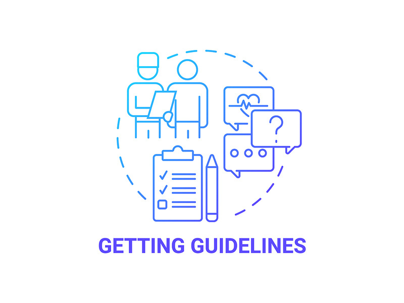 Getting guidelines blue gradient concept icon