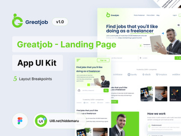Greatjob - Freelance Landing Page UI Kit preview picture
